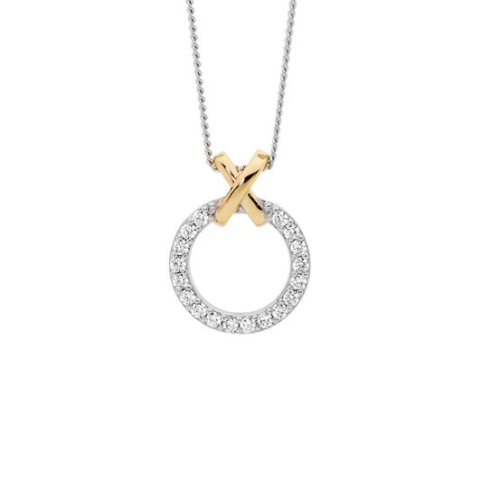 Open Circle Cross Necklace