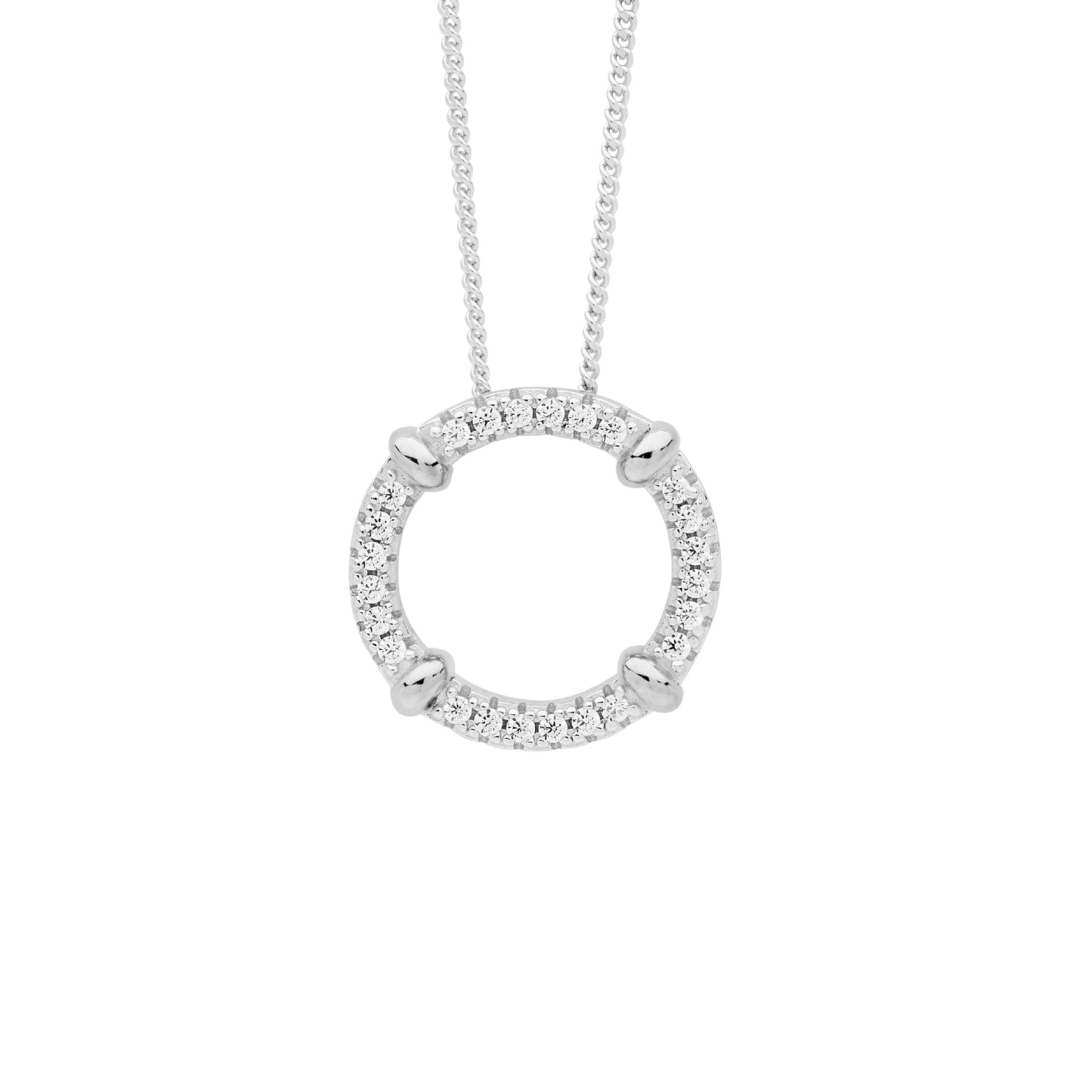 Open Circle CZ Band Necklace