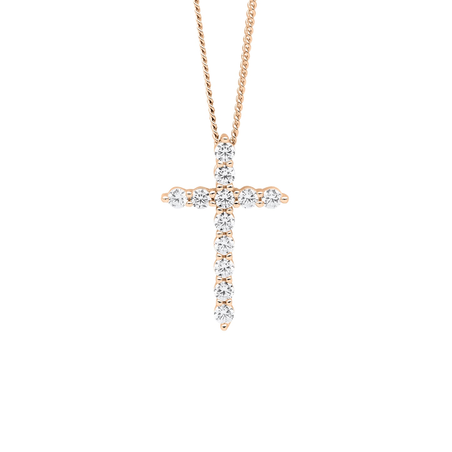 Rose CZ Cross Necklace