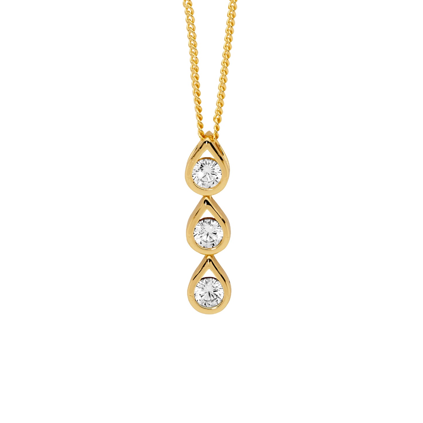 Yellow 3 Teardrop Necklace