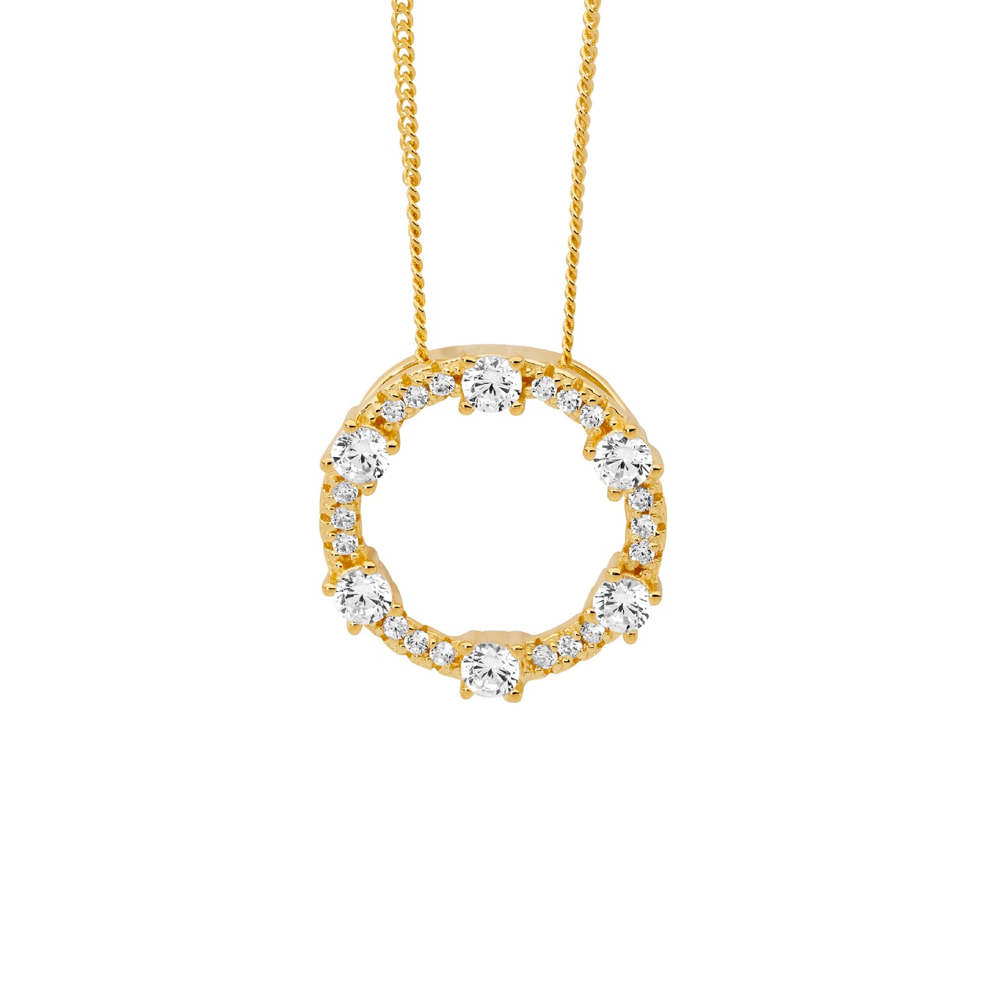 Yellow Open Circle Raised Necklace