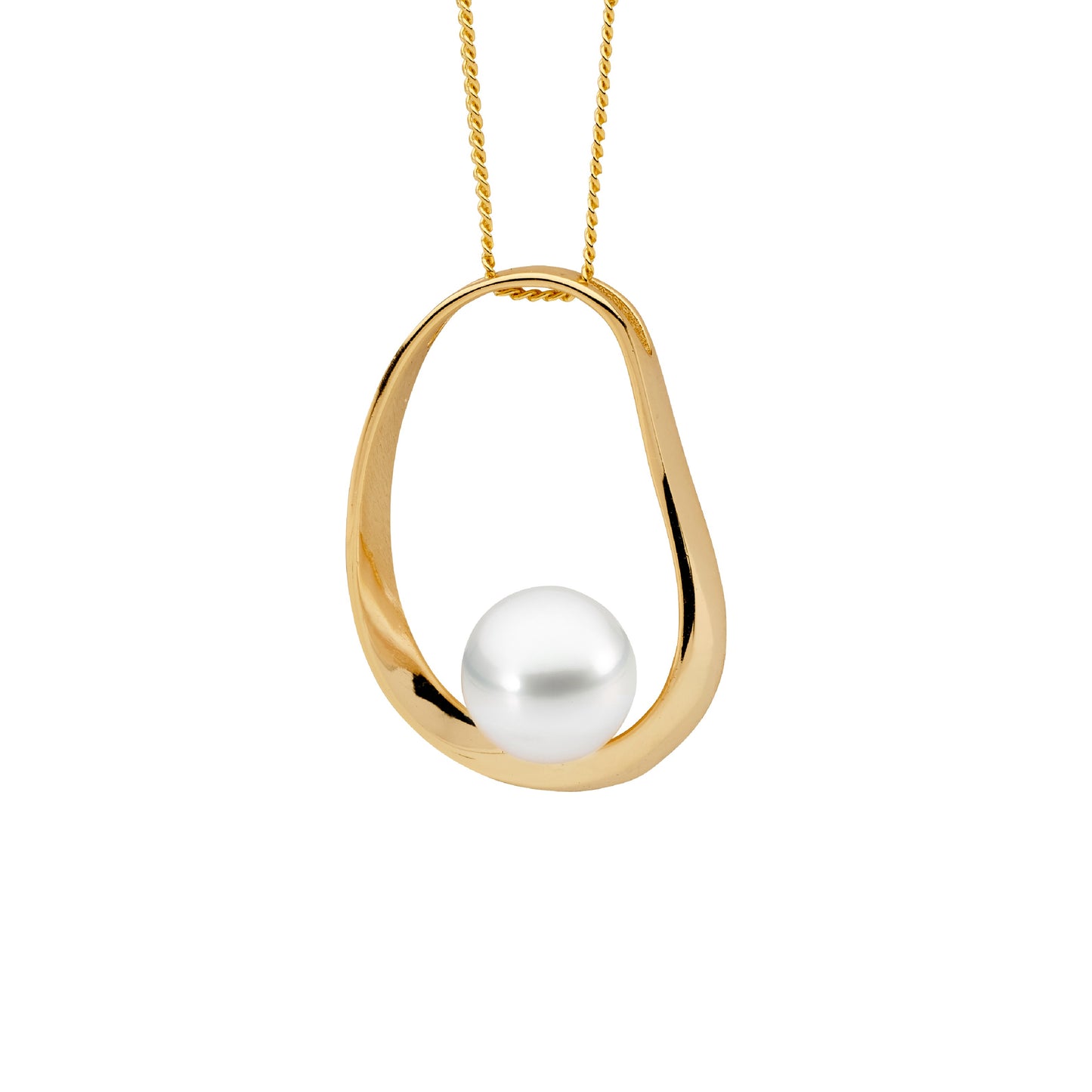 Yellow Large Open Oval Pearl Necklace