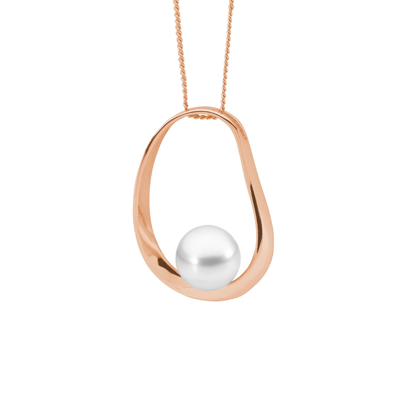 Rose Large Open Oval Pearl Necklace