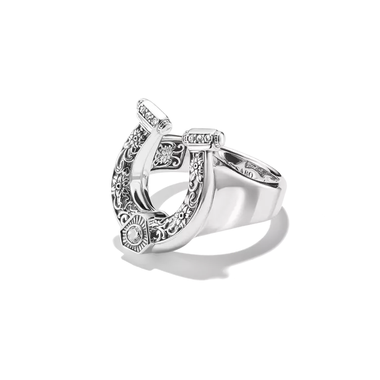 Blackened Silver Horseshoe Ring Elyndra