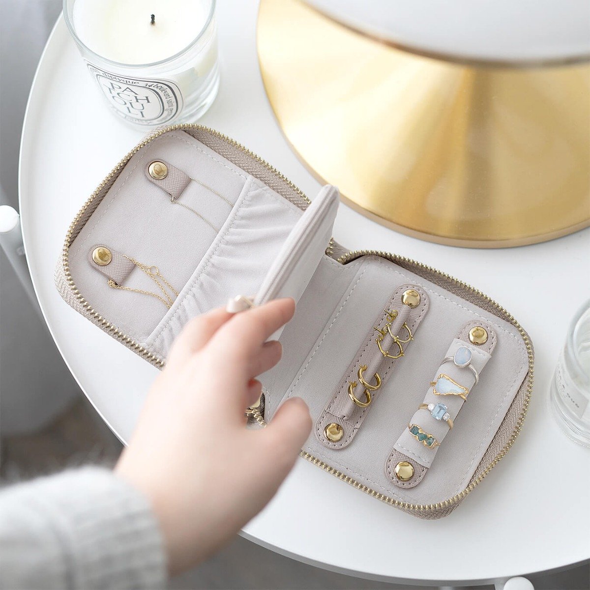 Taupe Compact Jewellery Wallet