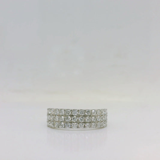 3 Row Diamond Ring