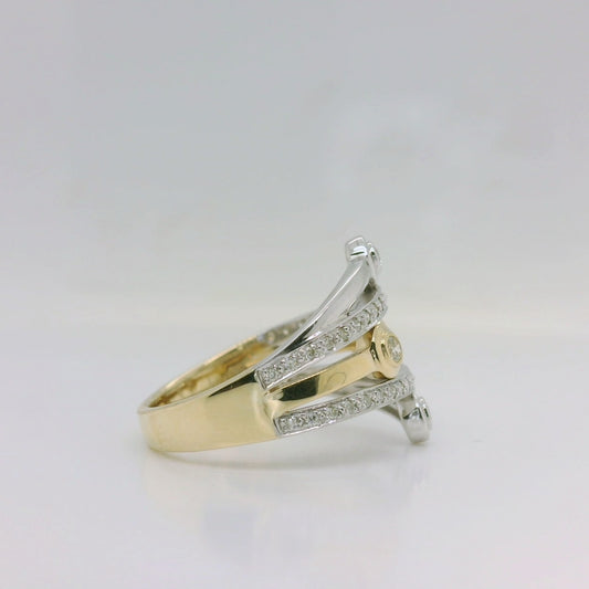 Two-Tone Diamond Crossover Ring