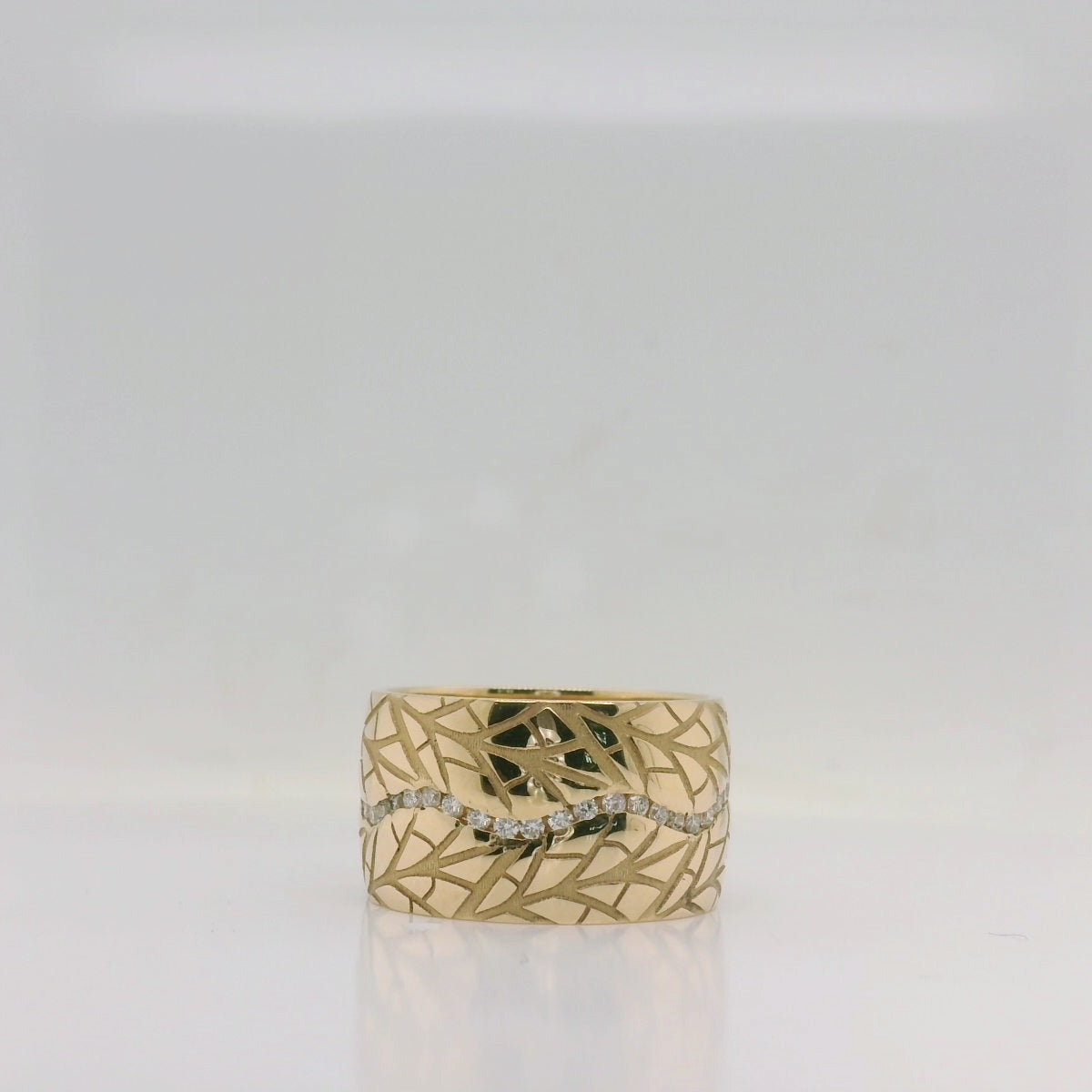 Engraved Channel Diamond Ring