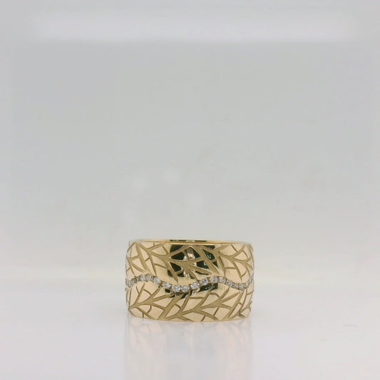 Engraved Channel Diamond Ring