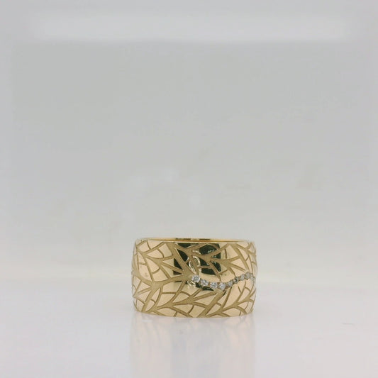 Engraved Channel Diamond Ring