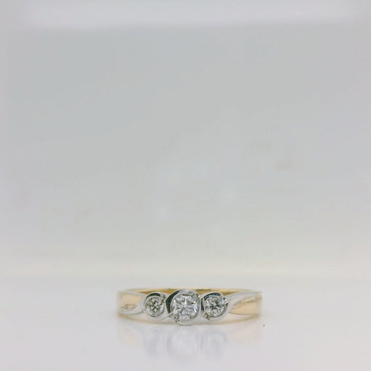 3 Stone Bezel Set Ring