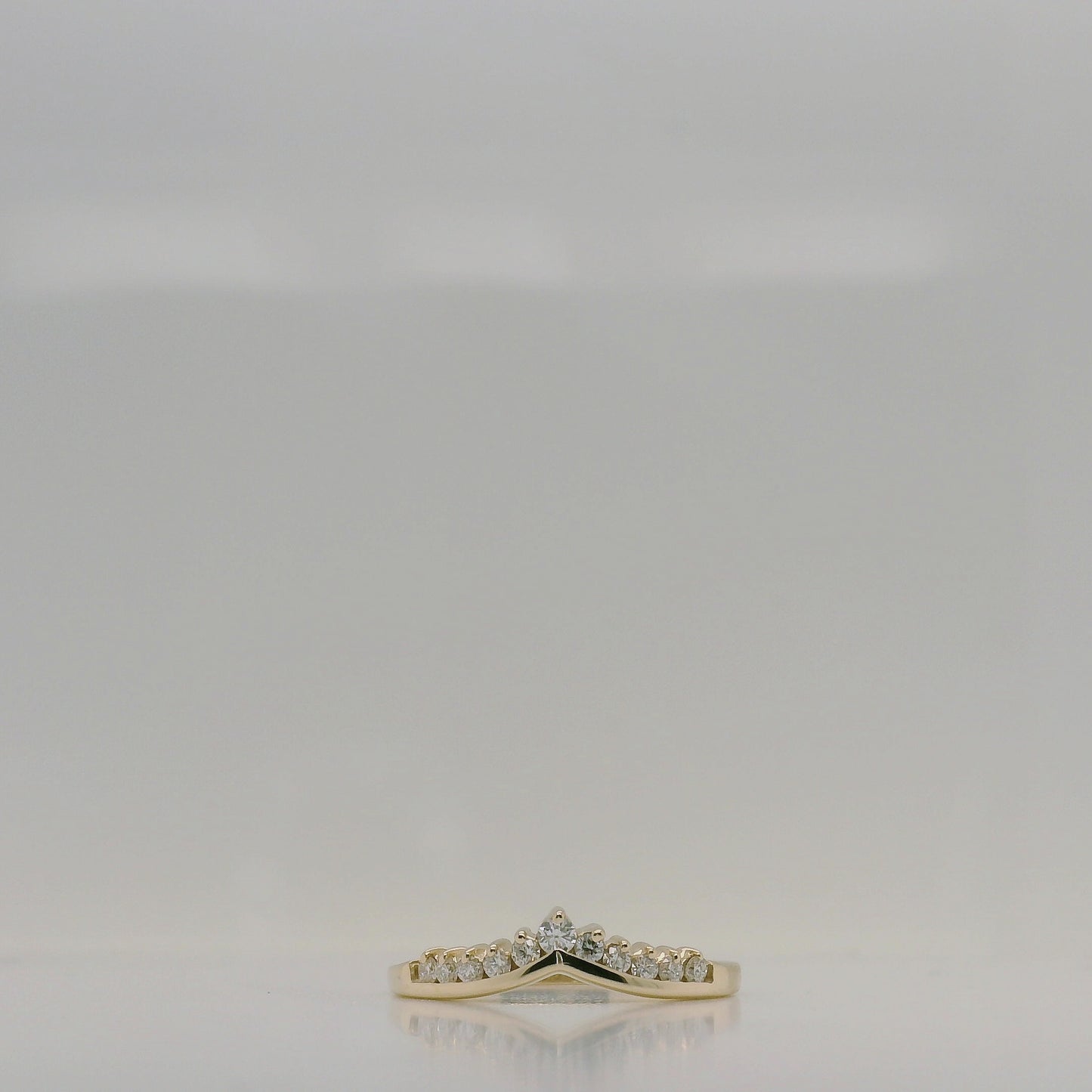Diamond Set V Shape Ring