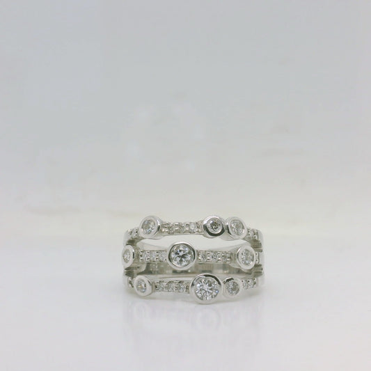 3 Row Diamond Ring
