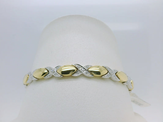 Two Tone Hugs & Kisses Bracelet