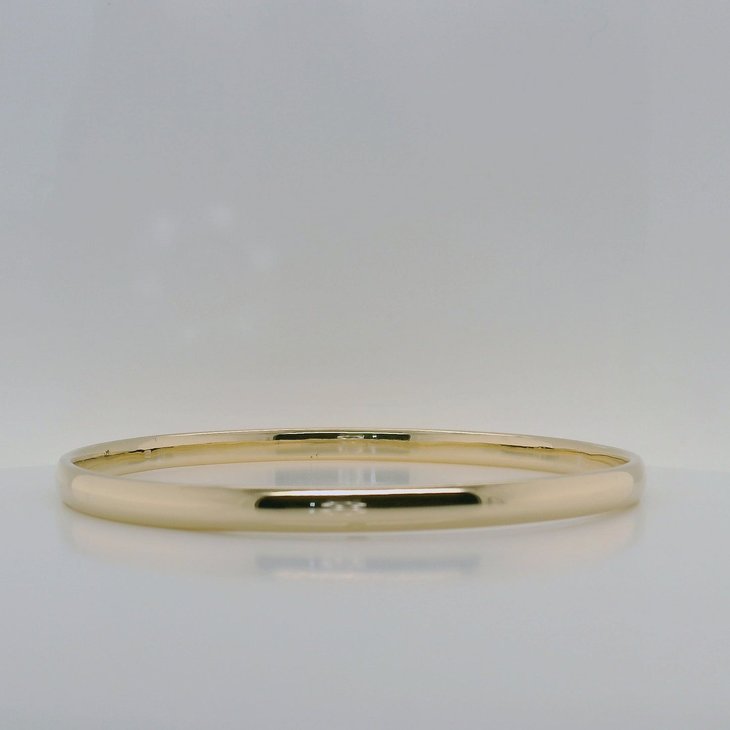 Handcrafted 4mm Wide Bangle - Gold