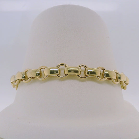 Gold Flat Oval Bracelet