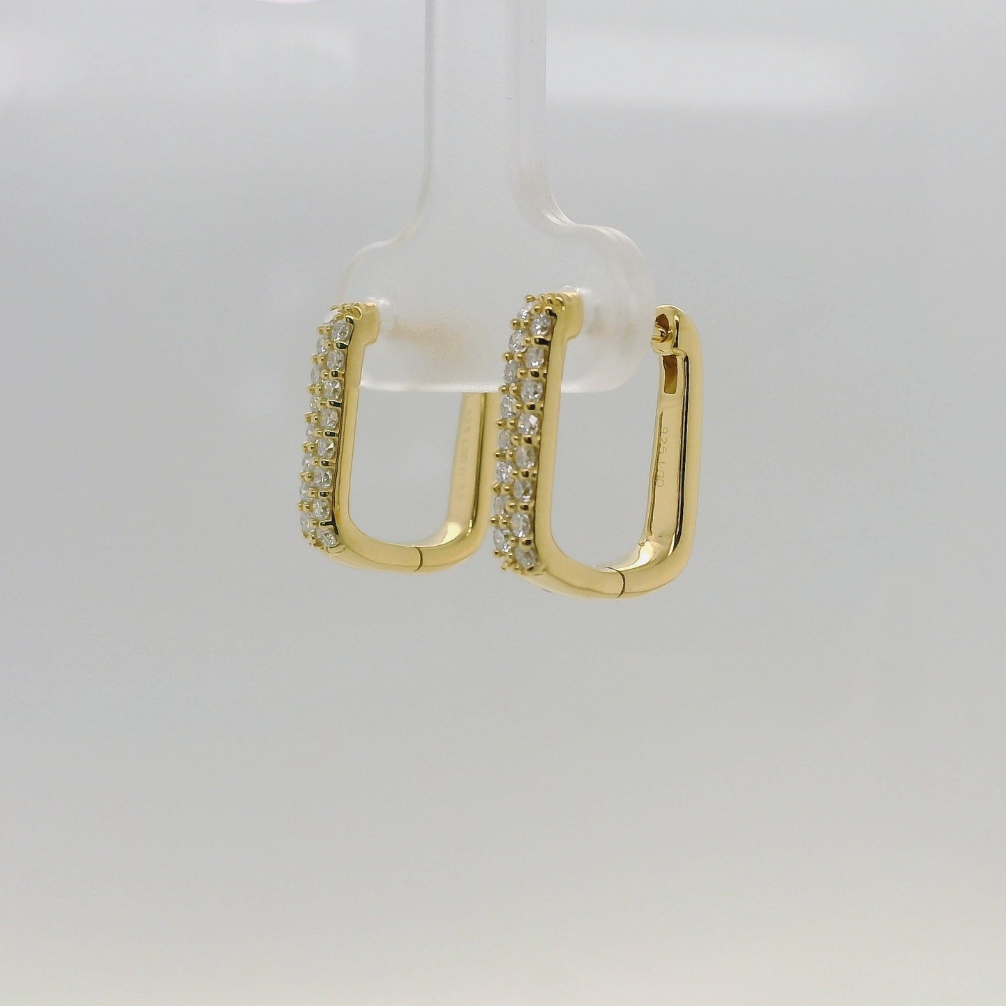 Lab Diamond Vermeil Hoop Earrings