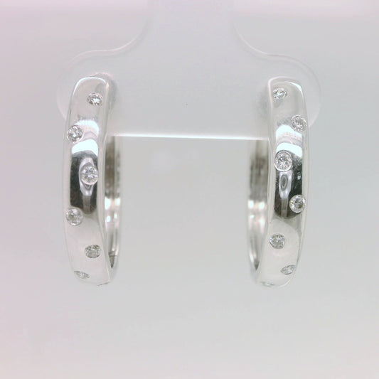Diamond Set Hoops