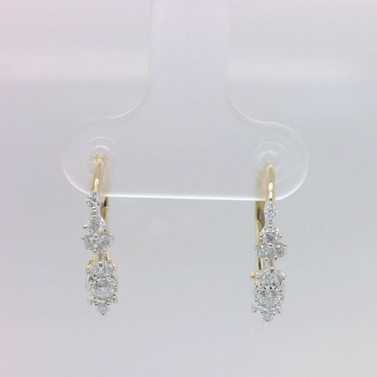 Diamond Cluster Drop Earrings