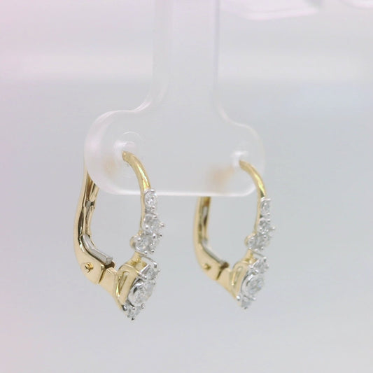 Diamond Cluster Drop Earrings