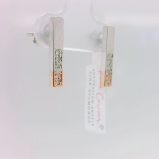 Pink Diamond Bar Studs