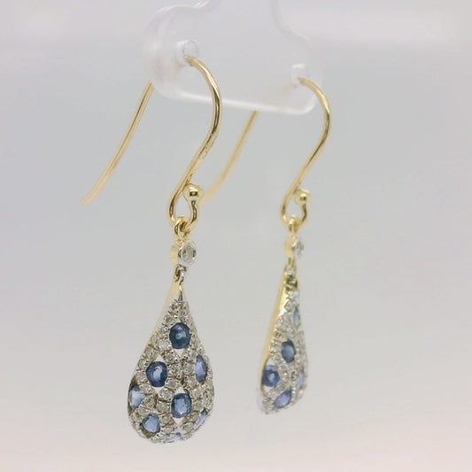 Sapphire & Diamond Drop Earrings