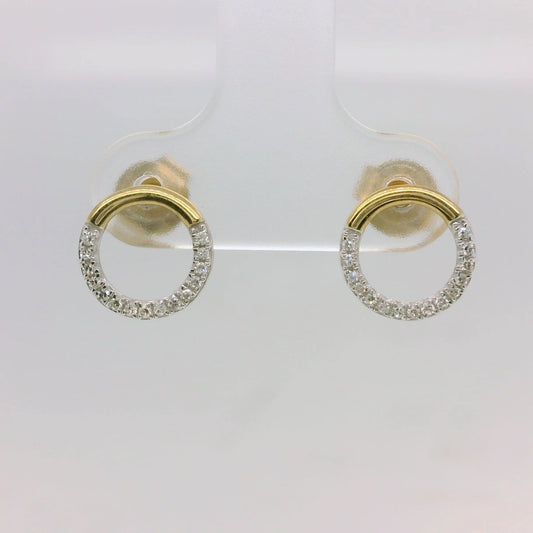 Diamond Set Circle Studs
