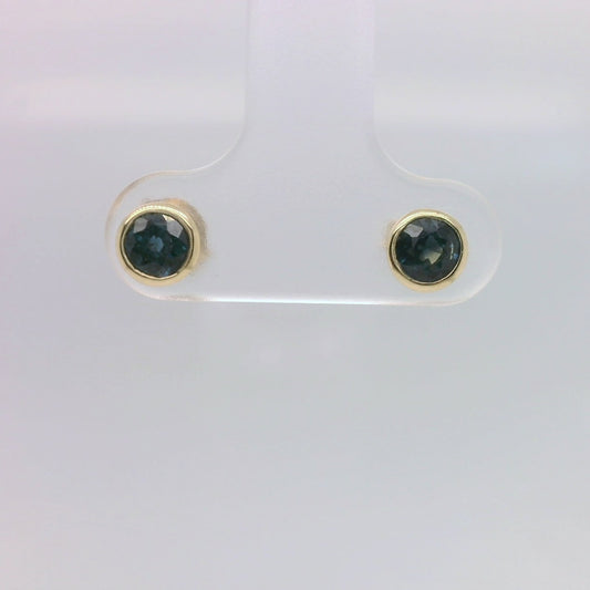 Rub Set Sapphire Earrings
