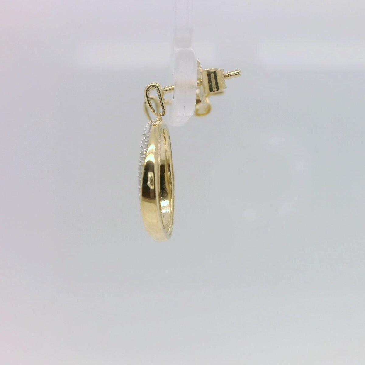 Circle Diamond Drop Earrings