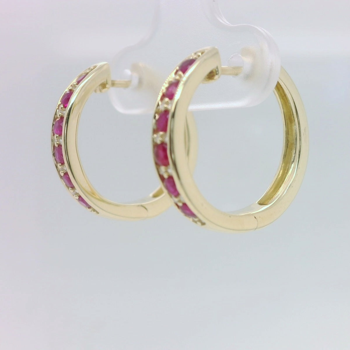 Ruby & Diamond Hoops