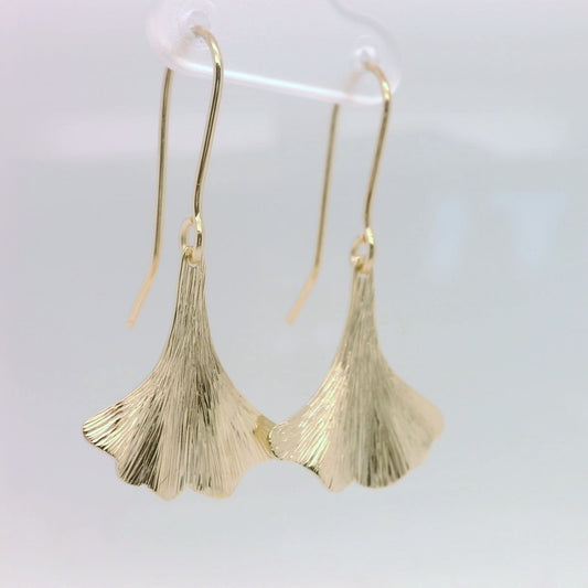 Gold Gingko Leaf Earrings