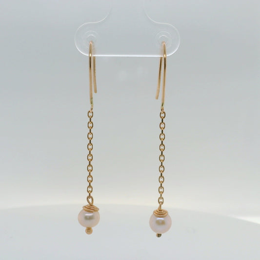 Pink Pearl Drop Earrings