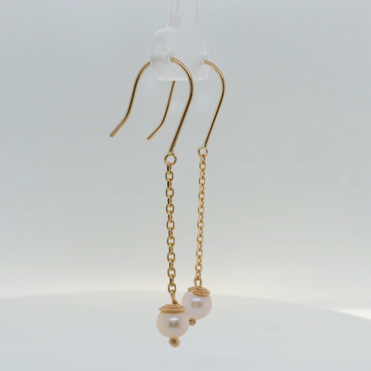 Pink Pearl Drop Earrings