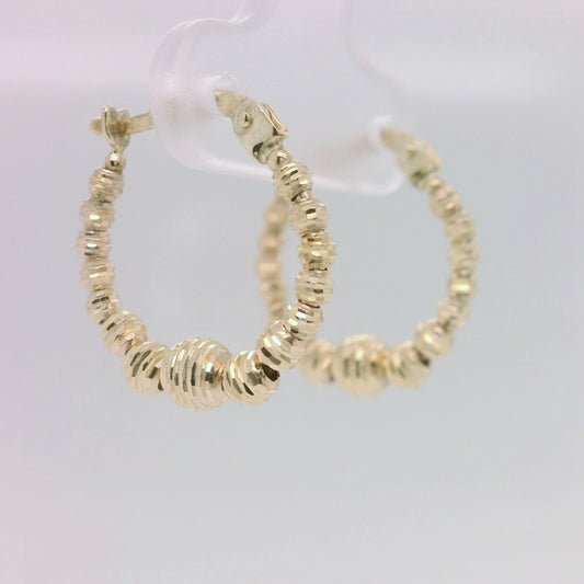 Gold Beaded Hoop
