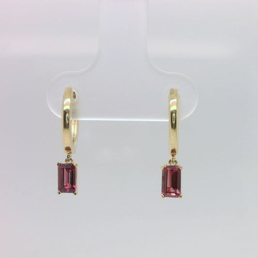 Garnet Huggie Earrings