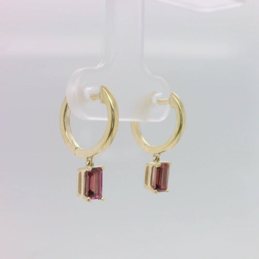 Garnet Huggie Earrings