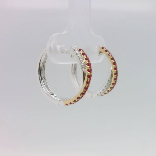 Ruby & Diamond Crossover Hoops
