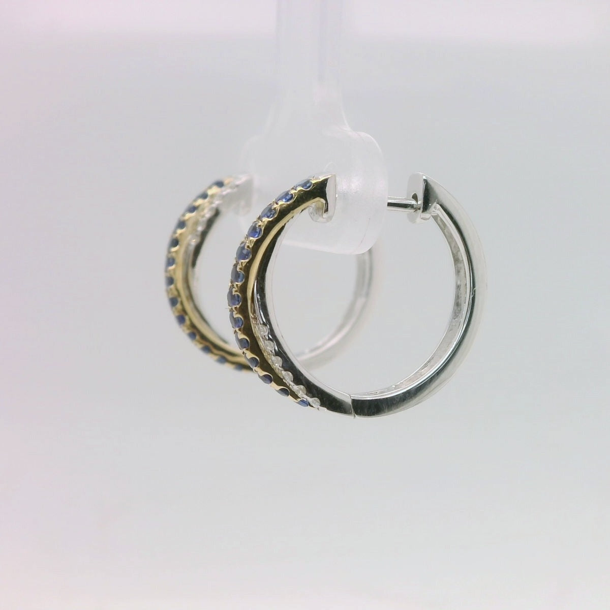 Sapphire & Diamond Crossover Hoops
