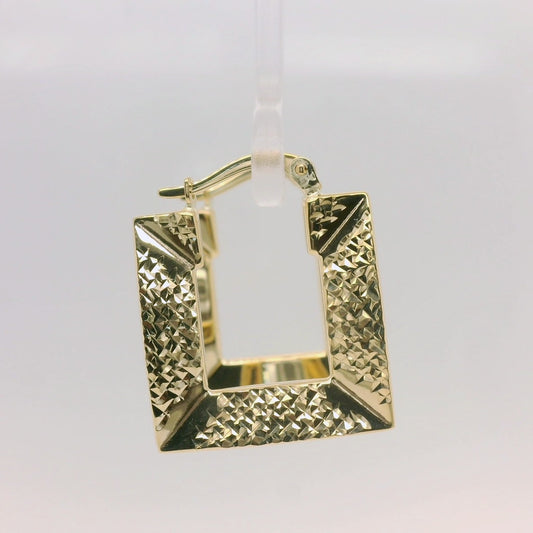 Diamond Cut Square Hoop