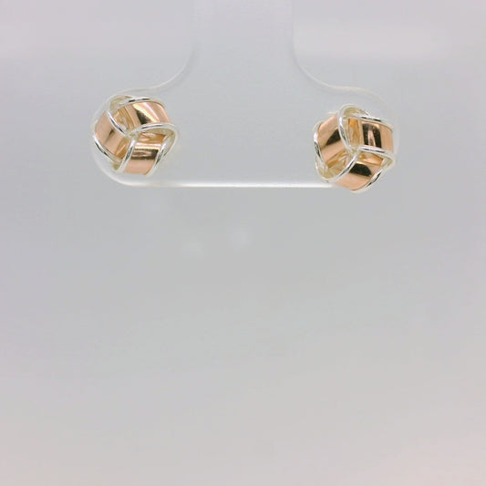 Silver & Rose Knot Studs