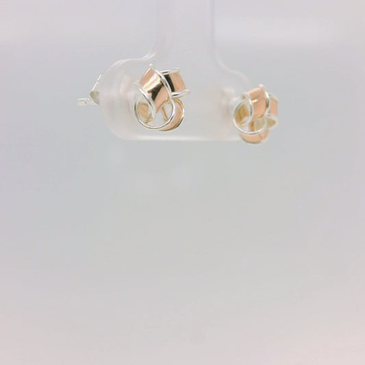 Silver & Rose Knot Studs
