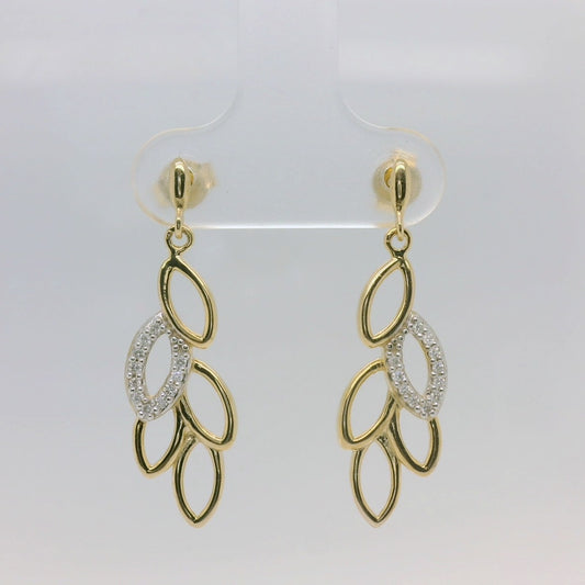 Leaf Shaped Diamond Earrings
