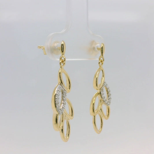 Leaf Shaped Diamond Earrings