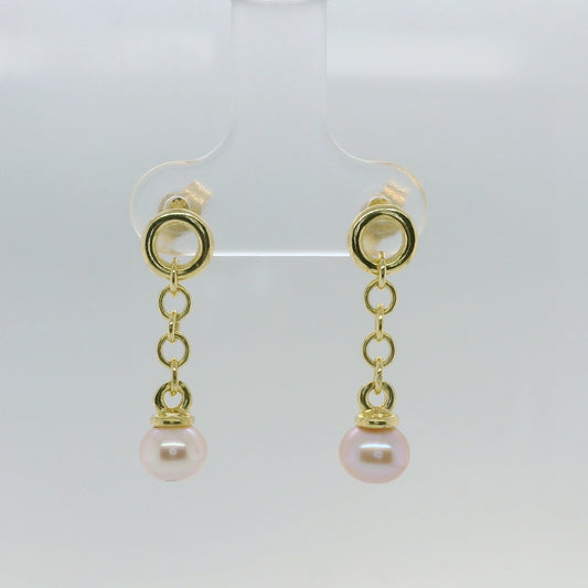 Gold Chain Link Pear Drop Earrings