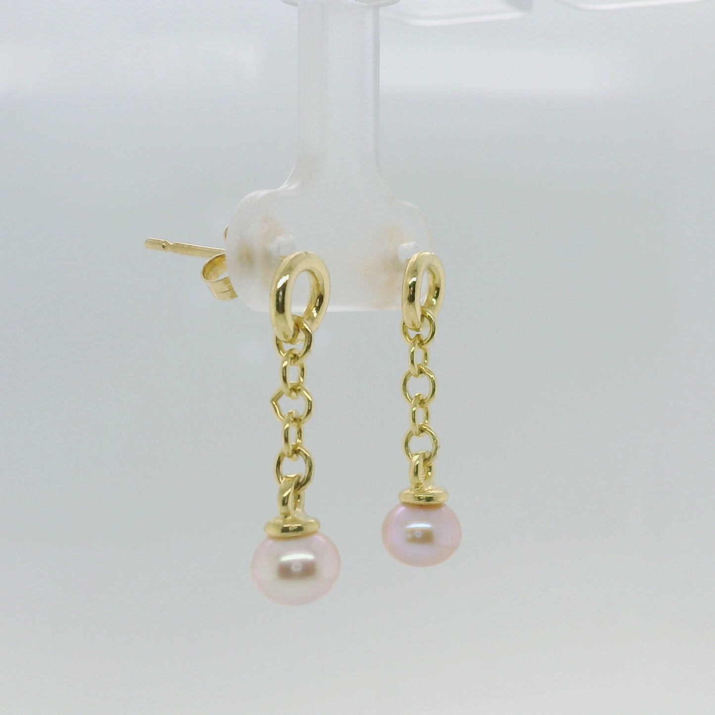 Gold Chain Link Pear Drop Earrings