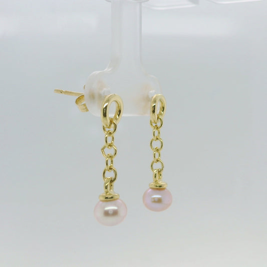 Gold Chain Link Pear Drop Earrings
