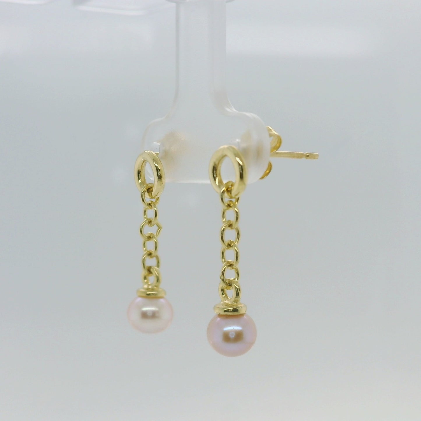 Gold Chain Link Pear Drop Earrings