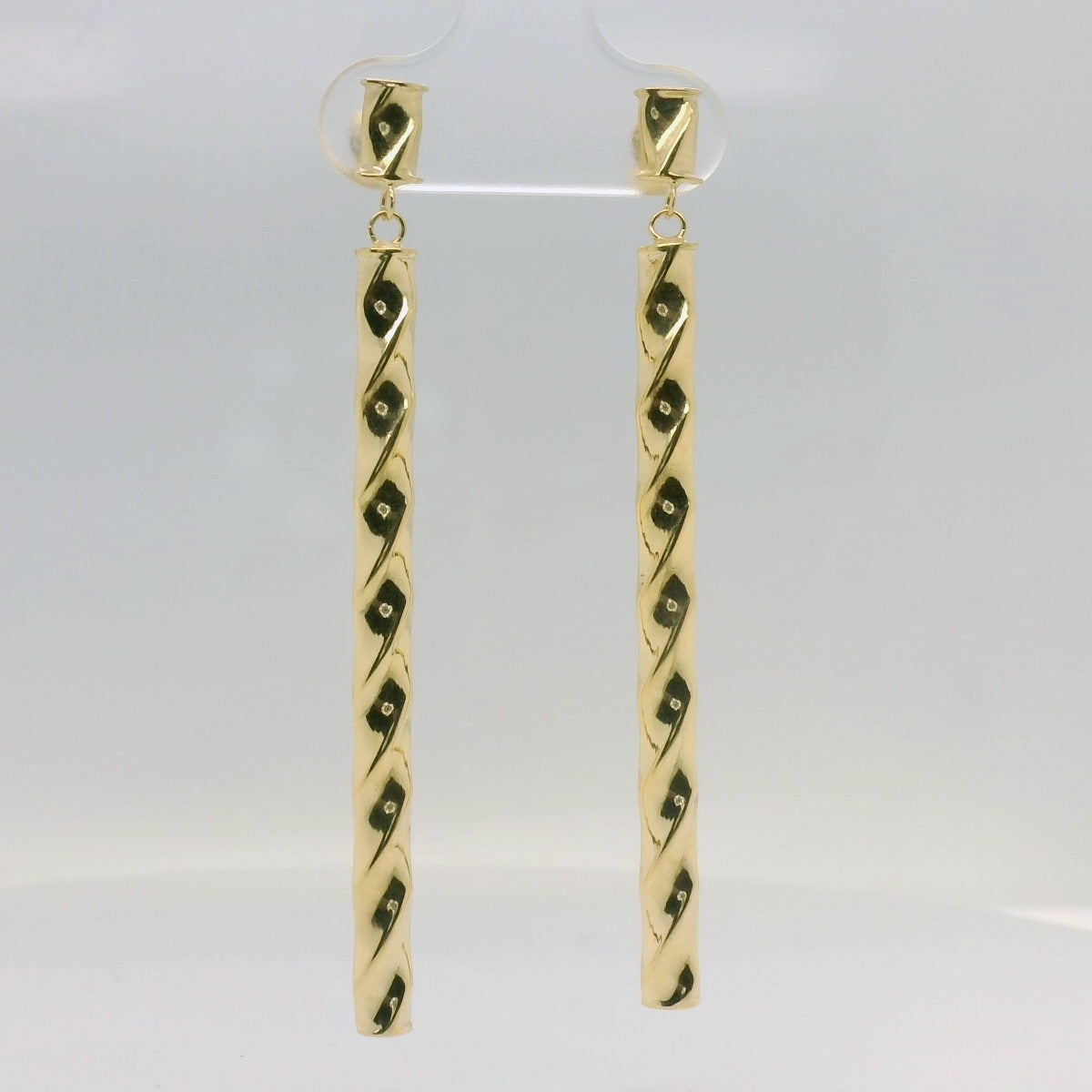 1/2 Twisted Bar Drop Earrings