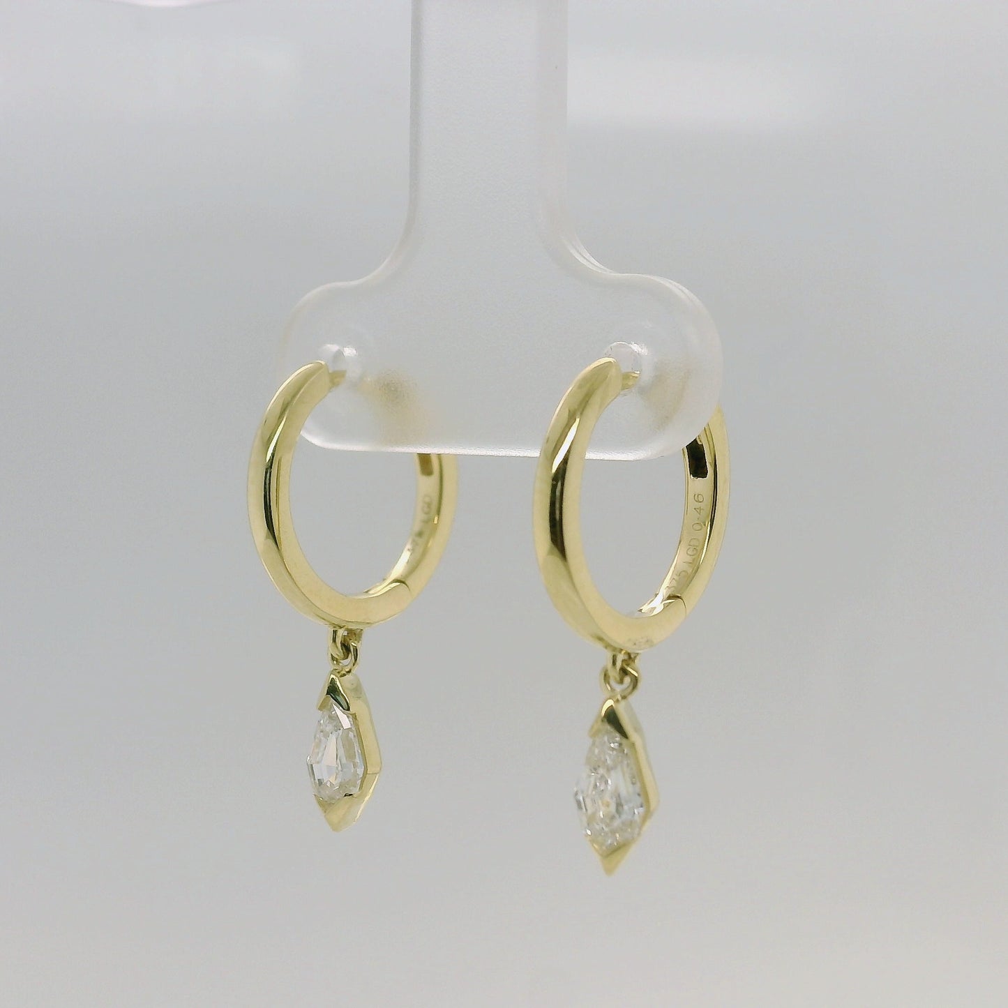 Huggie Earrings with Pear Shaped Drops