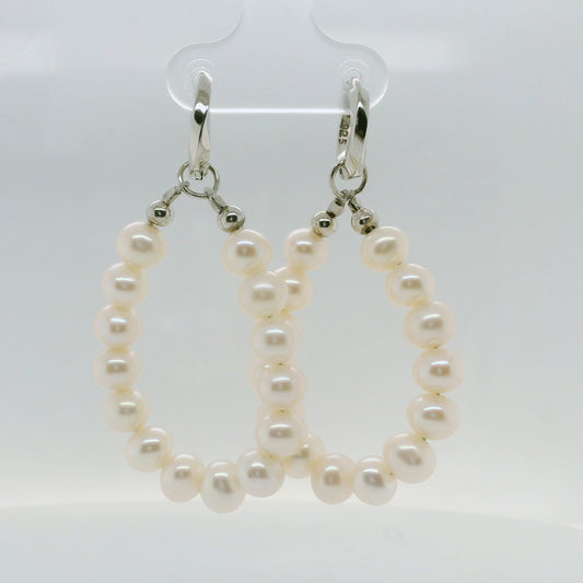 Pearl String Hoop Earring